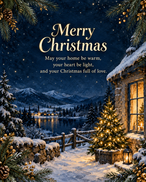 A Warm Christmas original digital greeting card